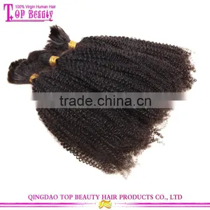Cheap Afro Kinky Curly Bulk Human Hair Unwefted For Braiding Virgin Hair Bulk thumbnail-5