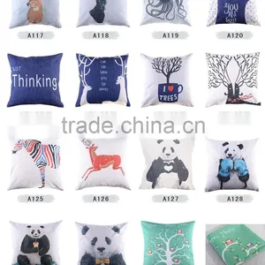 50*50cm Custom Retro Owls Design Throw Pillow Case Cushion Cover With Birdcage thumbnail-1