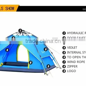 Waterproof 3-4 Person Double Layer Automatic Outdoor Tent for Camping thumbnail-3