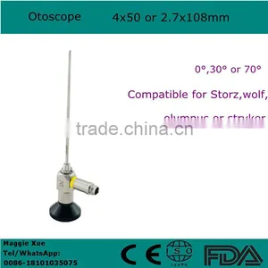 CE ISO Certified Rigid Otoscope 4*50mm 2.7*108mm Auriscope Compatible Stryker Wolf Olympus Endoscope 0 30 70 Degree Option thumbnail-1