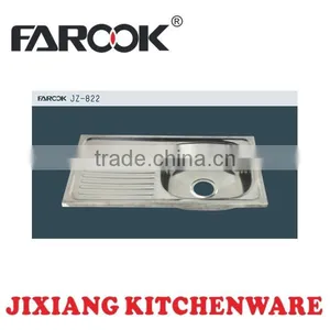 Single Bowl Single Tray 75*40 Stainless Steel Kitchen Basin thumbnail-1
