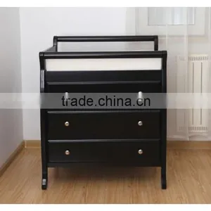 Walnut NZ Pine 3 Drawers Baby Change Table Dresser thumbnail-3