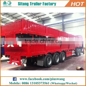 Sitong Cargo Trailer Supplies High Wall 50 Tons Side Panel Tri-alxe Side Wall Semi Trailer thumbnail-5