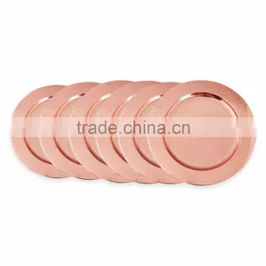 Hammered Boarder Copper Charger Plate thumbnail-2