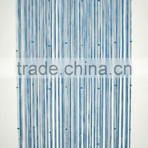 Blue String Curtain With Fringe thumbnail-2