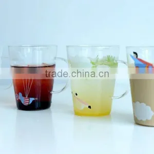 Coffee Glass Mug With Handle Tea Glass Mug With Printing thumbnail-2