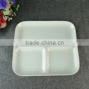 Stock Cheap Good Ceramics White Divided Dinner Plates thumbnail-1