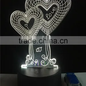 2017 Amazing Valentine's Gift Romantic Night Light Acrylic 3d Led Lamp thumbnail-4