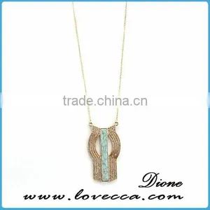 Fashion Wholesale Handmade Gemstone Long Chain Tassel Charm Necklace thumbnail-5
