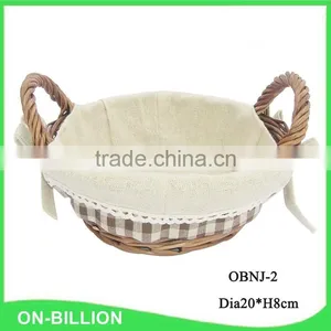 Sundries Storage Decorative Mini Knitting Wicker Handle Basket thumbnail-3