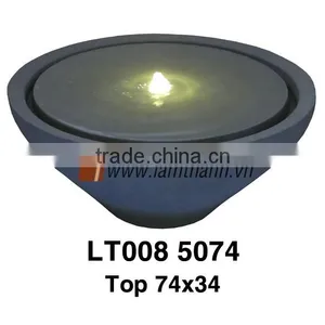 Vietnam Wholesale Grey Terrazzo Garden Water Fountain With Led Candle thumbnail-1