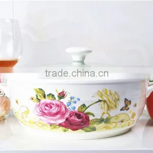 Ceramic Microwave Pot With Glass Lid thumbnail-3