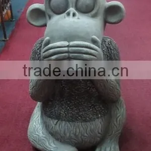 Home & Garden Decor Fiberglass Clay Monkey Sculpture Set thumbnail-5