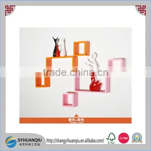 Decorative MDF Shelves / Wooden Wall Display Cube Shelf SET3 thumbnail-1