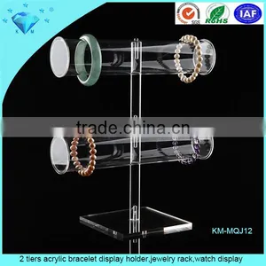 2 Tier Clear Acrylic T-Bar Bracelet Display Necklace Jewelry Displays Stands thumbnail-4