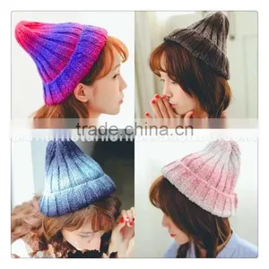 100% Acrylic Female Striped and Knitted Clolorful Hat thumbnail-2