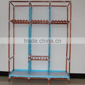 Huge Size With Side Pockets Non-woven Fabric Portable Folding Wardrobe thumbnail-4