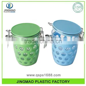 Square Shape Durable PS Plastic Canister With Clip Lid thumbnail-1