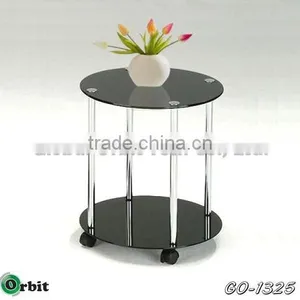 Home Furniture Tea Table, Design Modern Round Glass Coffee Table thumbnail-1