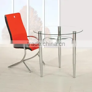 Modern Kitchen Round Table Dining Room Furniture Glass Dining Set thumbnail-1