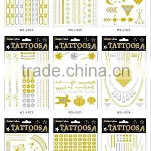 T005-003 Gold And Silver Temporary Glitter Removal Letter Tattoo Stickers thumbnail-1