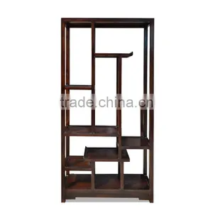 Book Rack Oriental Dark Colour Mahogany Wood Furniture thumbnail-3