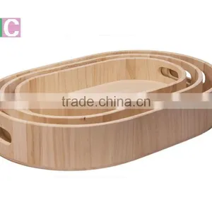 Unfinished Wooden Ellipse Food Tray thumbnail-1