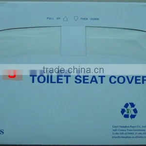 1/2 Half Single Fold White Disposable Paper Toilet Seat Cover thumbnail-1