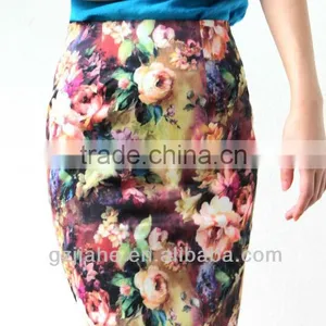 Fashion Colorful Printing Rose Attractive Floral Short Skirt thumbnail-1