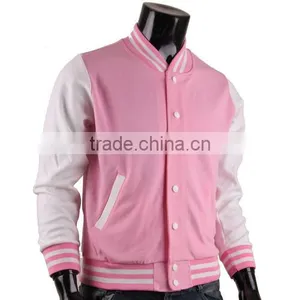 Cheap Custom Pink Varsity Jackets, Wholesale Satin Baseball Jackets, Hooded Jackets Made in China thumbnail-3