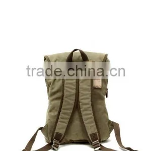 Unisex,Vintage Casual Cotton Canvas Leather Backpack Rucksack Bookbag ,Lagtop Bag Computer Bag For Men & Women thumbnail-3