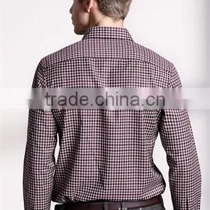 New Design Small Checked Blends Cotton Men Shirt SL0072 thumbnail-2