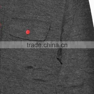 Custom Men's 100% Merino Wool Pullover Breathes Polo Shirt Tennis Top With Button Long Sleeve Spring thumbnail-4