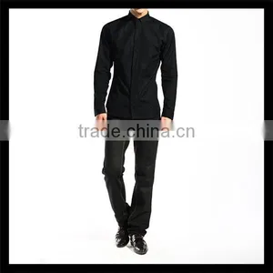 New Gadgets 2015 Korea Style Slim Fit Black High Quality Shirts thumbnail-1