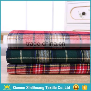 Best Price Wholesale High Quality 21S Yarn Dyed 100% Cotton Plaid Flannel Fabric thumbnail-1