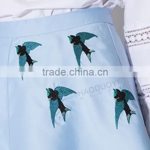 MGOO 2016 New Design Fashion Skirts For Women Blue Block Print A Line Skirt For Dance Pattern 15144B177 thumbnail-6