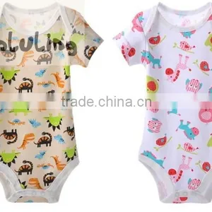2015 Top Fashion Unisex 100% Cotton Wholesale Baby Bodysuits Newborn Baby Clothing ,Infant Rompers thumbnail-2