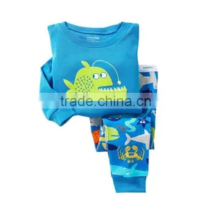 S32656W Wholesale OEM Lovely Comfot Cartoon Print Pajamas Set For Kids 2 Piece 100% Cotton Sleepwear thumbnail-1