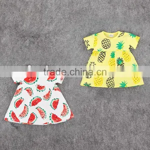 100% Cotton Summer Fruit Pattern Toddlers Dress Wholesale Baby Dress New Style thumbnail-1