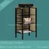 Black Small Glass Top Steel Media Shelf YCY-0801 thumbnail-1