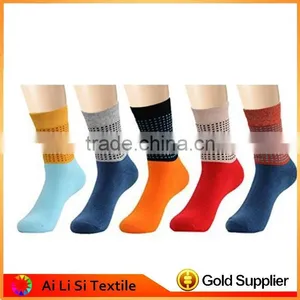 Professional Custom Man Dress Socks Colorful Striped Jacquard Art Socks for Wholesales thumbnail-2