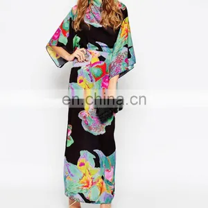 Top Sell High Quality Floral Printed Kaftan Dress thumbnail-4