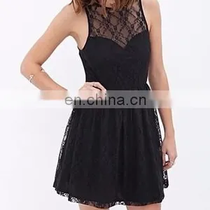 Lace Beautiful Sleeveless Elegant Dress thumbnail-3