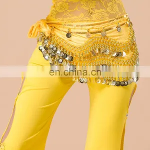 Egyptian Style Gold Coins Velvet Top Quality Belly Dance Hip Scarf Belt Y-2030# thumbnail-5