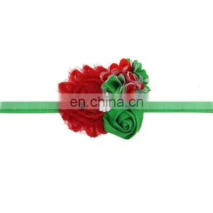 Christmas Decorations Rose Chiffon Flower Elastic Baby Kids Hair Band Children Hair Accessories thumbnail-2