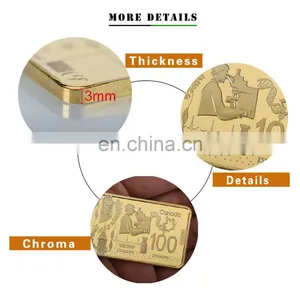 WR Luxury Home Decor 100 Canadian Dollars 24k Gold Plated Bar With Display Case for Souvenir thumbnail-4