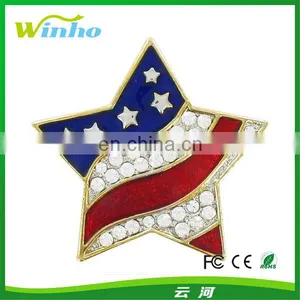 Star American Jeweled National Flag Pin Badge thumbnail-1