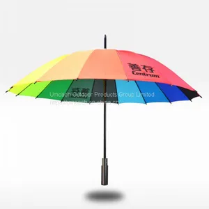 Automatically 16 Paint Ribs Rainbow Umbrella thumbnail-1