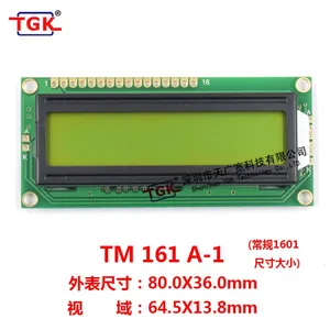 Lcd 16X1 Display Backlit Intercom Stn Character Blue/yellow-green Monochrome Display Screen 1601 Lcd Module thumbnail-2