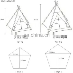 New Design Colorful Pet Teepee Tent Portable Dog House Washable Canvas Dog Tent thumbnail-3